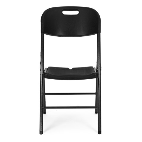 KOMPLET 2 KRZESEŁ SKŁADANYCH ZESTAW CATERINGOWY METAL HDPE CZARNE MODERNHOME