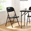 KOMPLET 2 KRZESEŁ SKŁADANYCH ZESTAW CATERINGOWY METAL HDPE CZARNE MODERNHOME