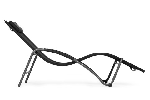 LEŻAK OGRODOWY LEŻANKA ZAGŁÓWEK STALOWA KONSTRUKCJA CZARNY MULTIGARDEN