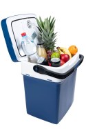 LODÓWKA TURYSTYCZNA PRZENOŚNA SAMOCHODOWA 29L 220-240V DC12V FUNKCJA GRZANIA WKŁAD GRATIS NIEBIESKA