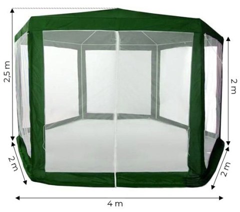 NAMIOT PAWILON OGRODOWY HANDLOWY 2X2X2 M Z MOSKITIERĄ ZIELONY MULTIGARDEN