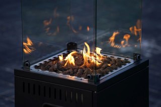 OGRZEWACZ GAZOWY PROMIENNIK GRZEJNIK 13 KW SZKLANY NA OGRÓD PATIO REDUKTOR KAMIENIE WULKANICZNE POKROWIEC MULTIGARDEN