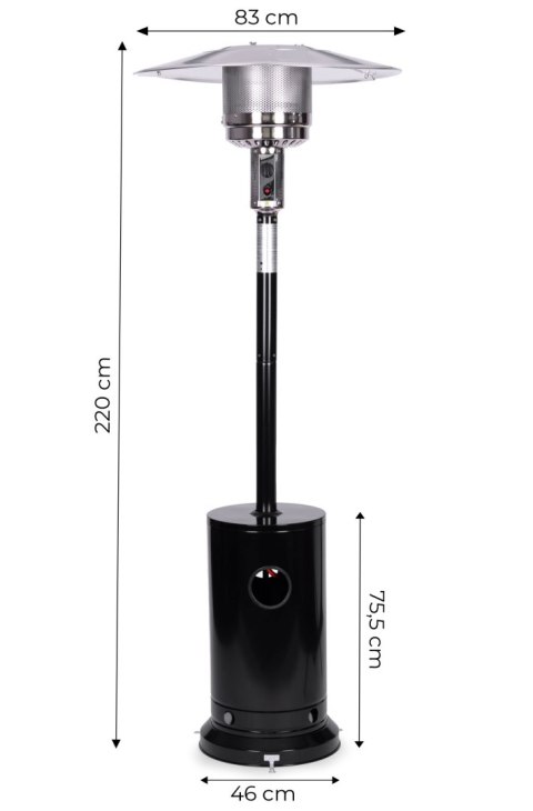 OGRZEWACZ PARASOL GAZOWY GRZEJNIK 13 KW SZKLANY NA OGRÓD PATIO REDUKTOR WĄŻ POKROWIEC MULTIGARDEN