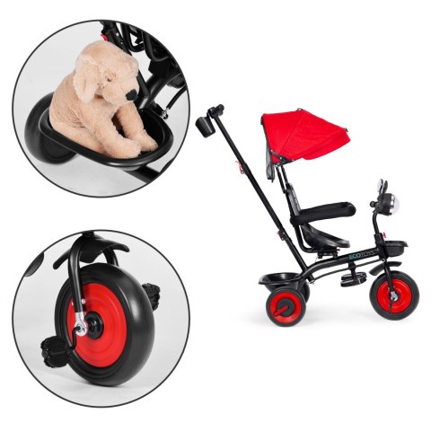 ROWEREK TRÓJKOŁOWY DLA DZIECI SPACERÓWKA 3W1 OBRACANE SIEDZISKO DASZEK CZERWONY ECOTOYS