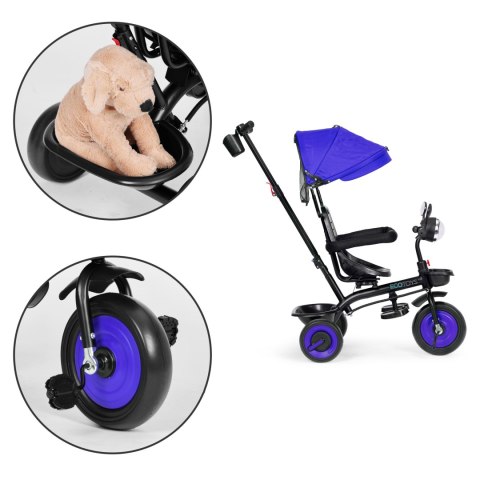 ROWEREK TRÓJKOŁOWY DLA DZIECI SPACERÓWKA 3W1 OBRACANE SIEDZISKO DASZEK NIEBIESKI ECOTOYS