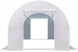 SZKLARNIA TUNEL OGRODOWY 3X2X2 M FOLIOWY WIELOSEZONOWY METALOWY STELAŻ BIAŁA FOLIA 2 WEJŚCIA