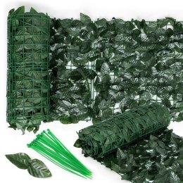 SZTUCZNY BLUSZCZ ŻYWOPŁOT 300X50 CM ZIELONA OSŁONA NA BALKON MASKUJĄCA