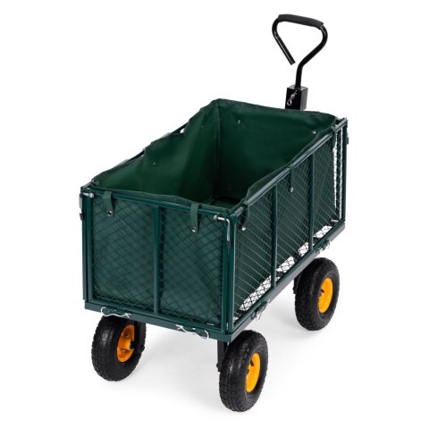 WÓZEK TRANSPORTOWY OGRODOWY 400 KG DO TRAKTORKA OTWIERANE BURTY DUŻE POMPOWANE KOŁA MULTIGARDEN