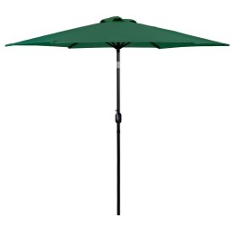 DUŻY PARASOL OGRODOWY SKOŚNY ŁAMANY Z KORBĄ 6 ŻEBER ZIELONY 270 CM MULTIGARDEN