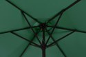 DUŻY PARASOL OGRODOWY SKOŚNY ŁAMANY Z KORBĄ 6 ŻEBER ZIELONY 270 CM MULTIGARDEN
