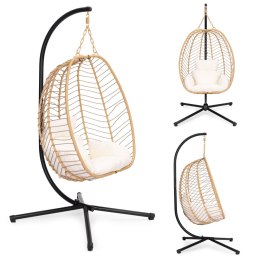 FOTEL KOKON WISZĄCY WOLNOSTOJĄCY BUJANY OGRODOWY DO 120 KG + PODUSZKI MULTIGARDEN