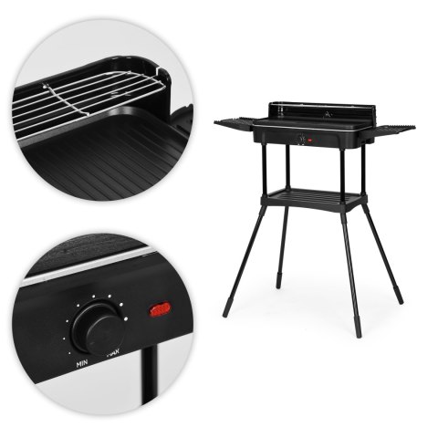 GRILL ELEKTRYCZNY 3W1 STOJĄCY STOŁOWY PŁYTA GRILLOWA OCIEKACZ TERMOSTAT MULTIGARDEN