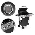 GRILL GAZOWY OGRODOWY 10.2 KW DUŻY RUSZT 3 PALNIKI TERMOMETR REDUKTOR MULTIGARDEN