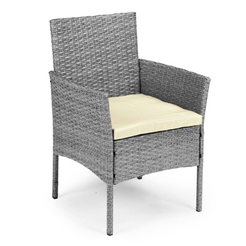 KOMPLET MEBLI OGRODOWYCH Z TECHNORATTANU ŁAWKA STOLIK KRZESŁA SZARY MULTIGARDEN