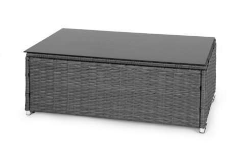 KOMPLET MEBLI OGRODOWYCH Z TECHNORATTANU NAROŻNIK MODUŁOWY STOLIK SZARY MULTIGARDEN