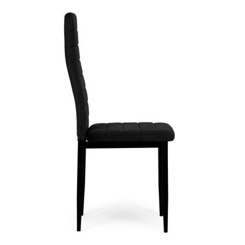 KRZESŁA Z WYPROFILOWANYM OPARCIEM- VELVET CZARNE - 4 SZTUKI