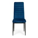 KRZESŁA Z WYPROFILOWANYM OPARCIEM- VELVET NIEBIESKI - 4 SZTUKI