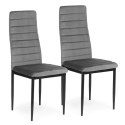 KRZESŁA Z WYPROFILOWANYM OPARCIEM- VELVET SZARE - 4 SZTUKI