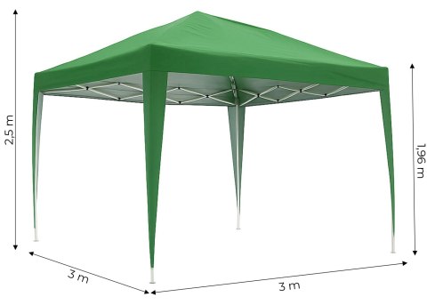 NAMIOT PAWILON OGRODOWY 3X3 M ROZKŁADANY AUTOMATYCZNIE DASZEK DO OGRODU NA TARAS MULTIGARDEN