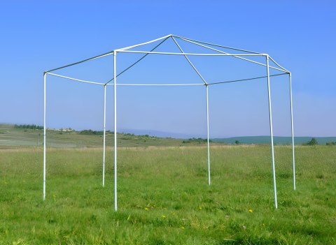 NAMIOT PAWILON OGRODOWY HANDLOWY 2X2X2 M Z MOSKITIERĄ SZARY MULTIGARDEN