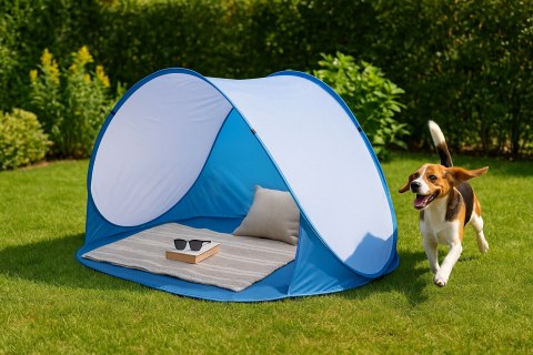 NAMIOT PLAŻOWY PARAWAN SAMOROZKŁADAJĄCY NA PLAŻĘ BASEN OGRÓD NIEBIESKI MULTIGARDEN