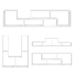 NOWOCZESNY REGAŁ MODUŁOWY GEOMETRYCZNY SZAFKA NA KSIĄŻKI 4 PÓŁKI MODERNHOME