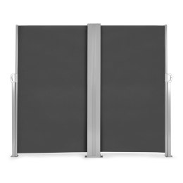 PODWÓJNA MARKIZA 300X300X180 CM PRZECIWSŁONECZNA BOCZNA PARAWAN ROLETA ANTRACYT MULTIGARDEN