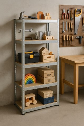 REGAŁ MAGAZYNOWY 180X90X30 CM STAL GALWANIZOWANA 5 PÓŁEK 875 KG MODERNHOME