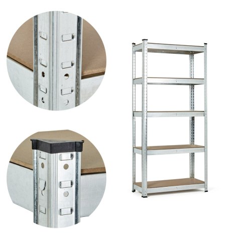 REGAŁ MAGAZYNOWY 180X90X40 CM STAL GALWANIZOWANA 5 PÓŁEK 875 KG MODERNHOME