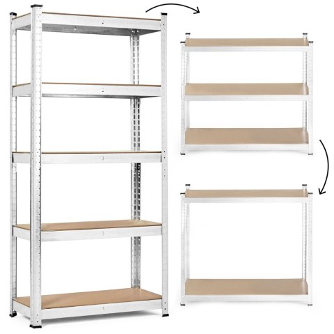 REGAŁ MAGAZYNOWY 180X90X40 CM STAL GALWANIZOWANA 5 PÓŁEK 875 KG MODERNHOME
