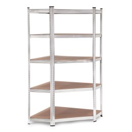 REGAŁ MAGAZYNOWY NAROŻNY 180X90X40 CM STAL GALWANIZOWANA 5 PÓŁEK 875 KG MODERNHOME