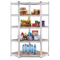 REGAŁ MAGAZYNOWY NAROŻNY 180X90X40 CM STAL GALWANIZOWANA 5 PÓŁEK 875 KG MODERNHOME