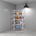 REGAŁ MAGAZYNOWY NAROŻNY 180X90X40 CM STAL GALWANIZOWANA 5 PÓŁEK 875 KG MODERNHOME