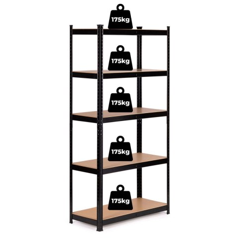 REGAŁ METALOWY MAGAZYNOWY 180X90X40 CM DO GARAŻU PIWNICY 5 PÓŁEK 875 KG MODERNHOME