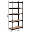 REGAŁ METALOWY MAGAZYNOWY 180X90X40 CM DO GARAŻU PIWNICY 5 PÓŁEK 875 KG MODERNHOME