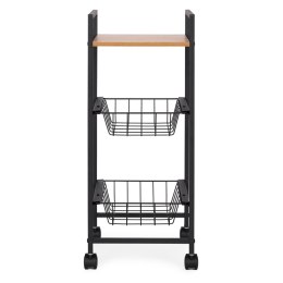 REGAŁ MOBILNY SZAFKA Z 2 KOSZAMI I PÓŁKĄ ORGANIZER NA KÓŁKACH MODERNHOME