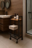 REGAŁ MOBILNY SZAFKA Z 2 KOSZAMI I PÓŁKĄ ORGANIZER NA KÓŁKACH MODERNHOME