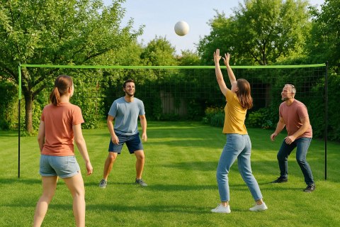 SIATKA DO SIATKÓWKI BADMINTONA 600X240 CM SKŁADANA WYTRZYMAŁA MULTIGARDEN