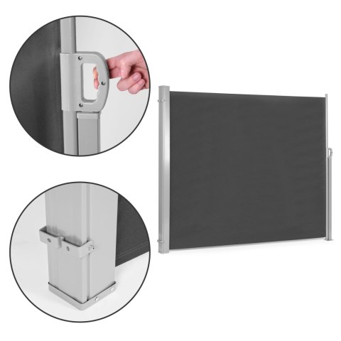 SKŁADANA MARKIZA 350X180 CM BOCZNA ROLETA PARAWAN DO OGRODU NA TARAS ANTRACYT MULTIGARDEN