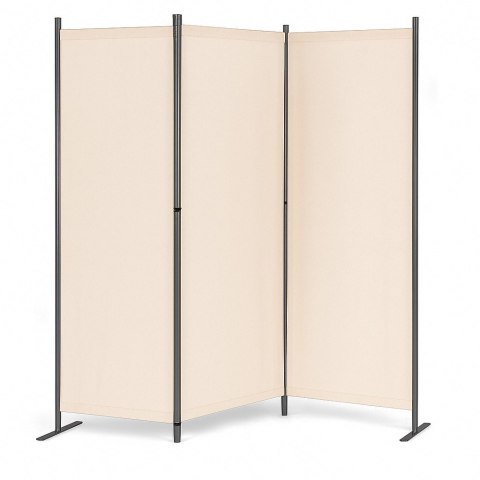 SKŁADANY PARAWAN OGRODOWY POKOJOWY 3-PANELOWY 167X164 CM BEŻOWY MULTIGARDEN