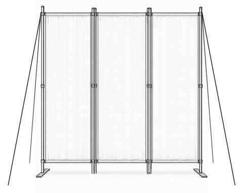 SKŁADANY PARAWAN OGRODOWY POKOJOWY 3-PANELOWY 167X164 CM BEŻOWY MULTIGARDEN