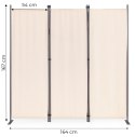 SKŁADANY PARAWAN OGRODOWY POKOJOWY 3-PANELOWY 167X164 CM BEŻOWY MULTIGARDEN