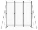 SKŁADANY PARAWAN OGRODOWY POKOJOWY 3-PANELOWY 167X164 CM SZARY MULTIGARDEN