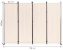 SKŁADANY PARAWAN OGRODOWY POKOJOWY 4-PANELOWY 167X216 CM BEŻOWY MULTIGARDEN