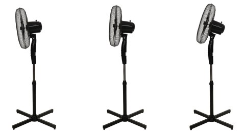 WENTYLATOR PODŁOGOWY WIATRAK STOJĄCY 45W 3 TRYBY PRACY 5 ŁOPATEK CZARNY