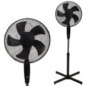 WENTYLATOR PODŁOGOWY WIATRAK STOJĄCY 45W 3 TRYBY PRACY 5 ŁOPATEK CZARNY