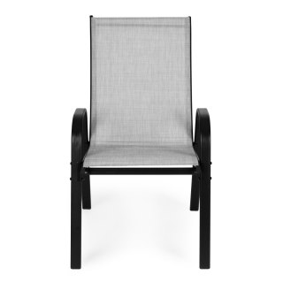 ZESTAW KOMPLET 4 KRZESEŁ OGRODOWYCH NA TARAS BALKON JASNY SZARY MULTIGARDEN