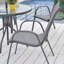 ZESTAW KOMPLET 4 KRZESEŁ OGRODOWYCH NA TARAS BALKON SZARE MULTIGARDEN