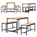 ZESTAW LOFTOWYCH MEBLI DO JADALNI KUCHNI STOLIK 2 ŁAWKI MODERNHOME