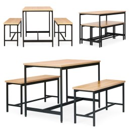 ZESTAW LOFTOWYCH MEBLI DO JADALNI KUCHNI STOLIK 2 ŁAWKI MODERNHOME